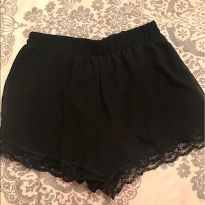Black lace party shorts